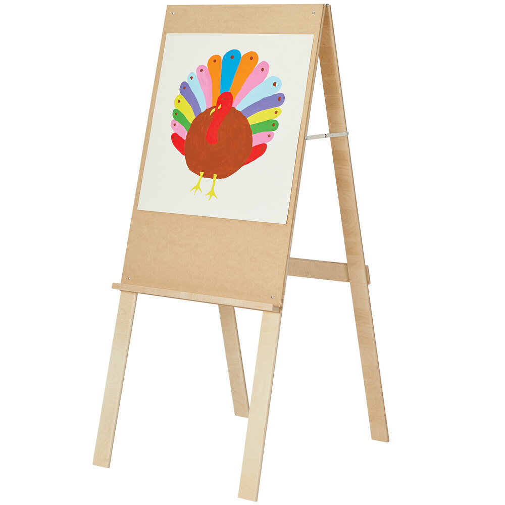 Young Time 7125YT 24" x 29" x 54 1/2" Natural Single-Sided Easel