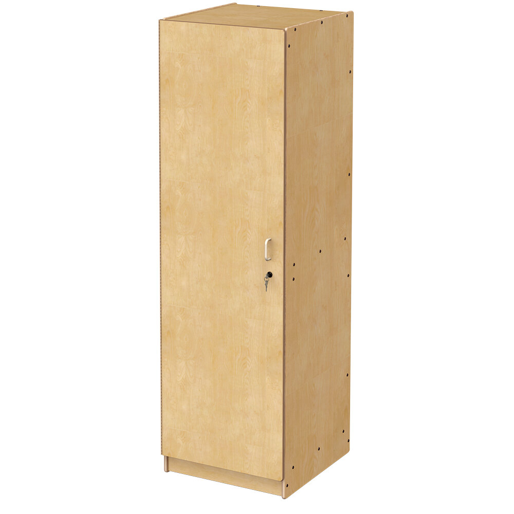 Jonti-Craft Baltic Birch 5952JC 22" x 24" x 72" Locking Wood Single-Door Storage Cabinet