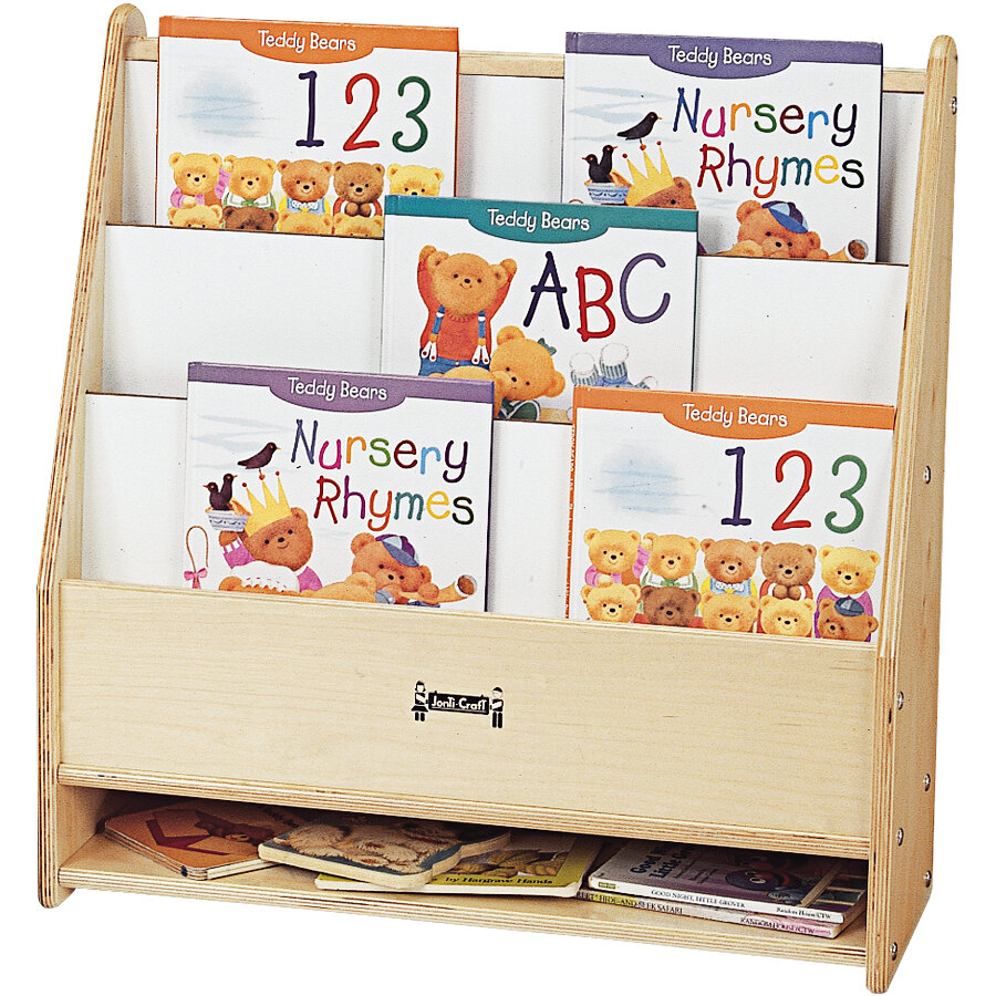Jonti-Craft Baltic Birch 0071JC 24" x 9" x 25" Toddler Wood Pick-a-Book Stand with Write-n-Wipe Back