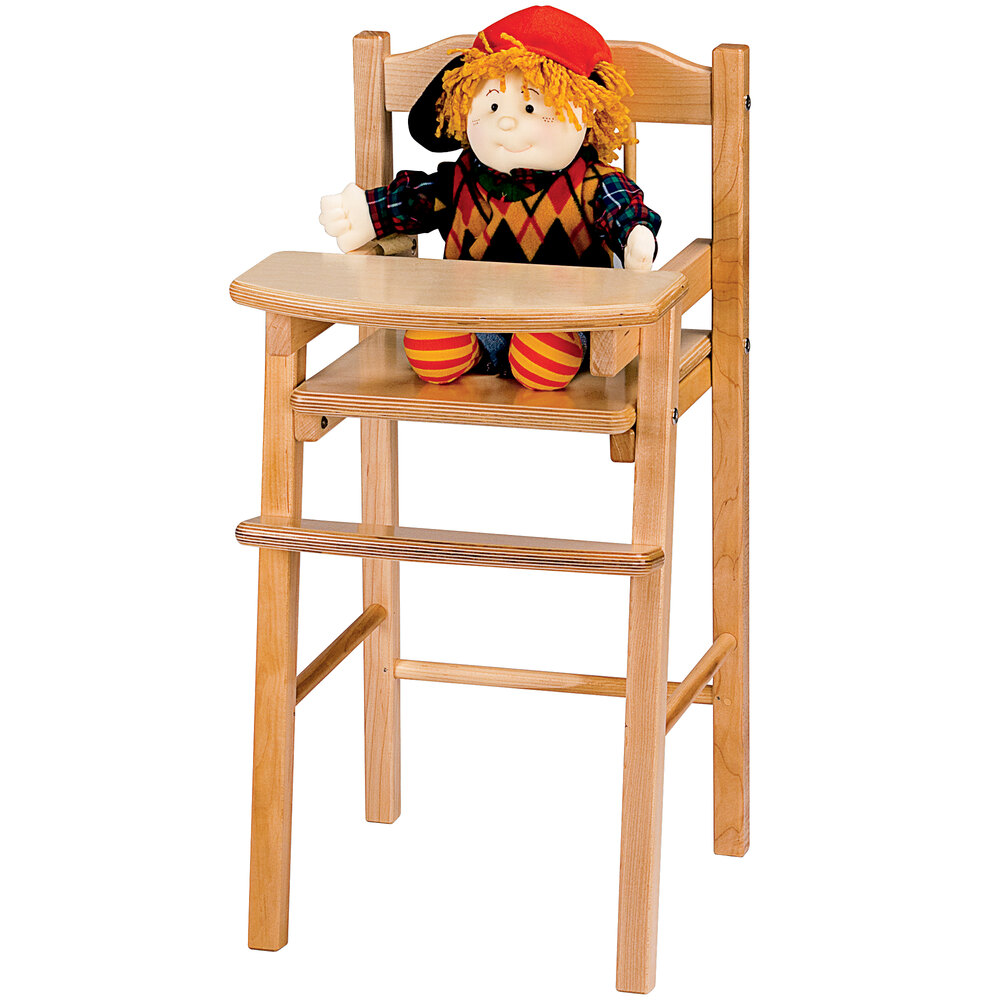Jonti-Craft Baltic Birch 0503JC 12 1/2" x 14" x 26" Traditional Hardwood Doll High Chair