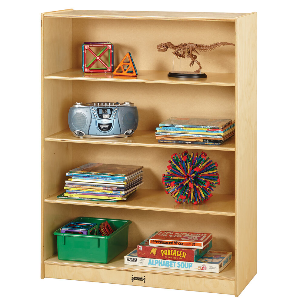 Jonti-Craft Baltic Birch 5229JC 36" x 15" x 48" Natural Tall Fixed Straight-Shelf Bookcase
