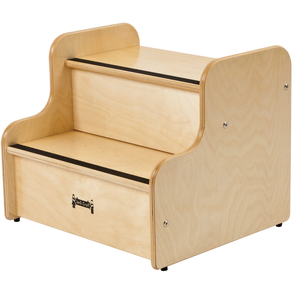 Jonti-Craft Baltic Birch 5520JC 18" x 15" x 15" Deluxe Children's Non-Slip Wood Step Stool