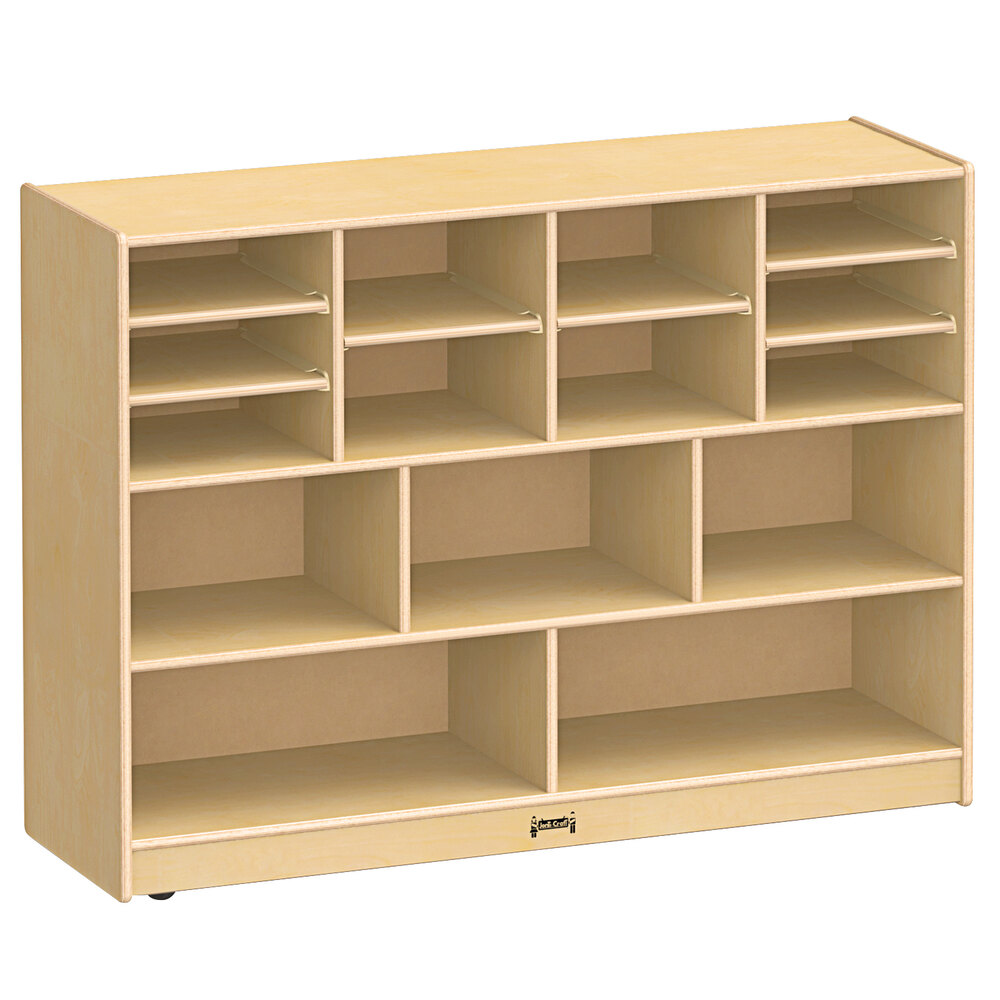 Jonti-Craft Baltic Birch 0725JC 48" x 15" x 35 1/2" Super-Sized Combo Mobile Wood Storage Unit