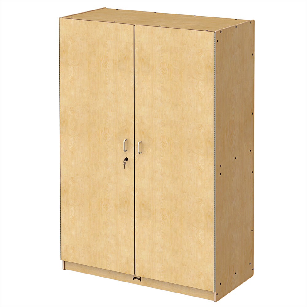 Jonti-Craft Baltic Birch 5953JC 48" x 24" x 72" Locking Wood Wide Storage Cabinet