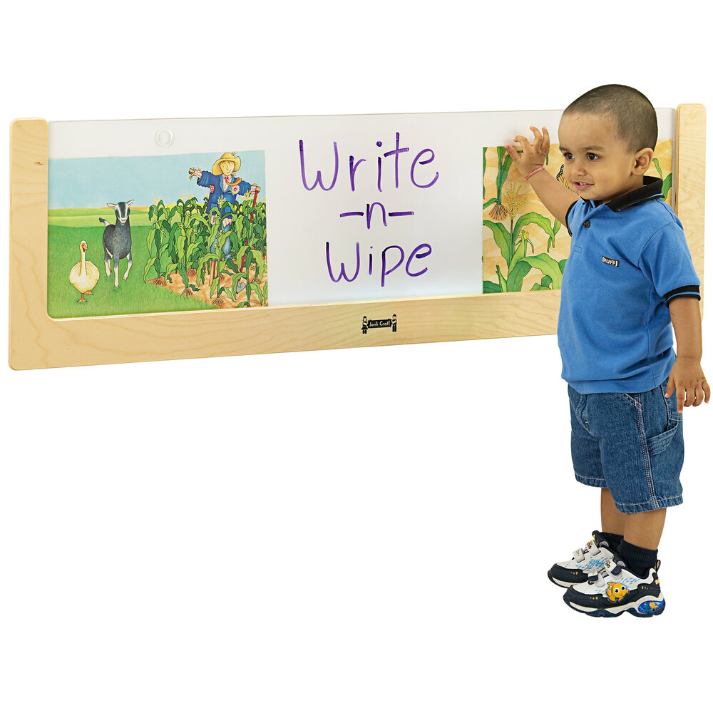 Jonti-Craft Baltic Birch 0999JC 50 1/2" x 1" x 15" Acrylic Write-n-Wipe Surface with Wood Frame