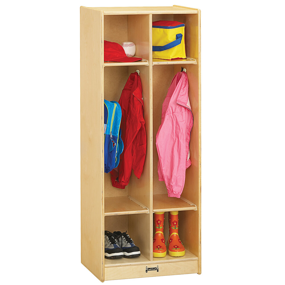 Jonti-Craft Baltic Birch 2682JC 20" x 15" x 50 1/2" 2-Section Coat Locker