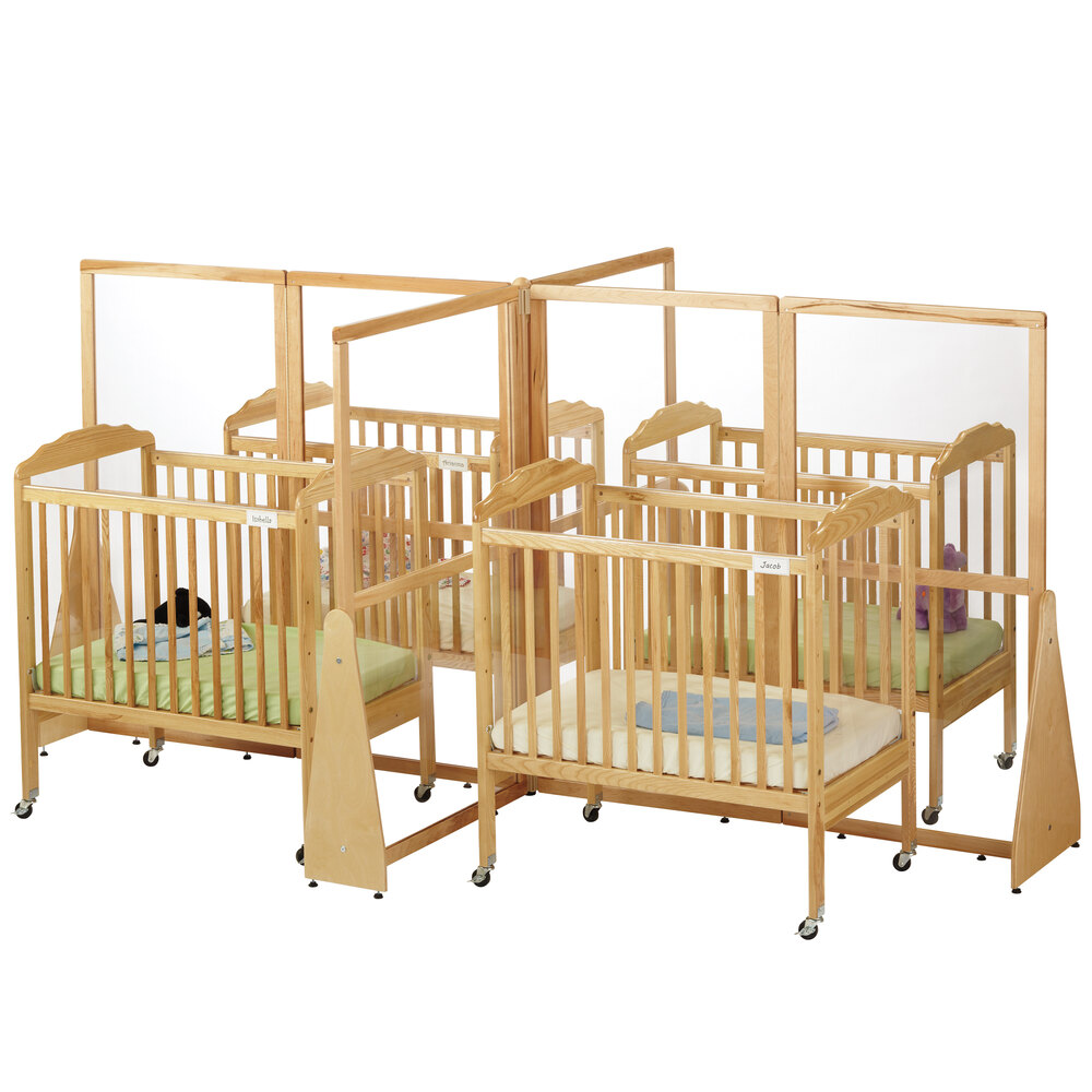 Jonti-Craft Baltic Birch 1653JC 126" x 76 1/2" x 59 1/2" Hard Maple Wood See-Through Quad Crib Divider