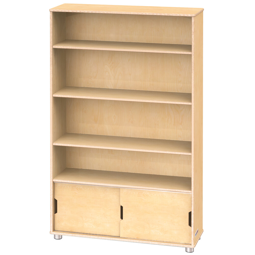 Jonti-Craft TrueModern 1725JC 36" x 12" x 60" Natural Four-Shelf Bookcase with Storage