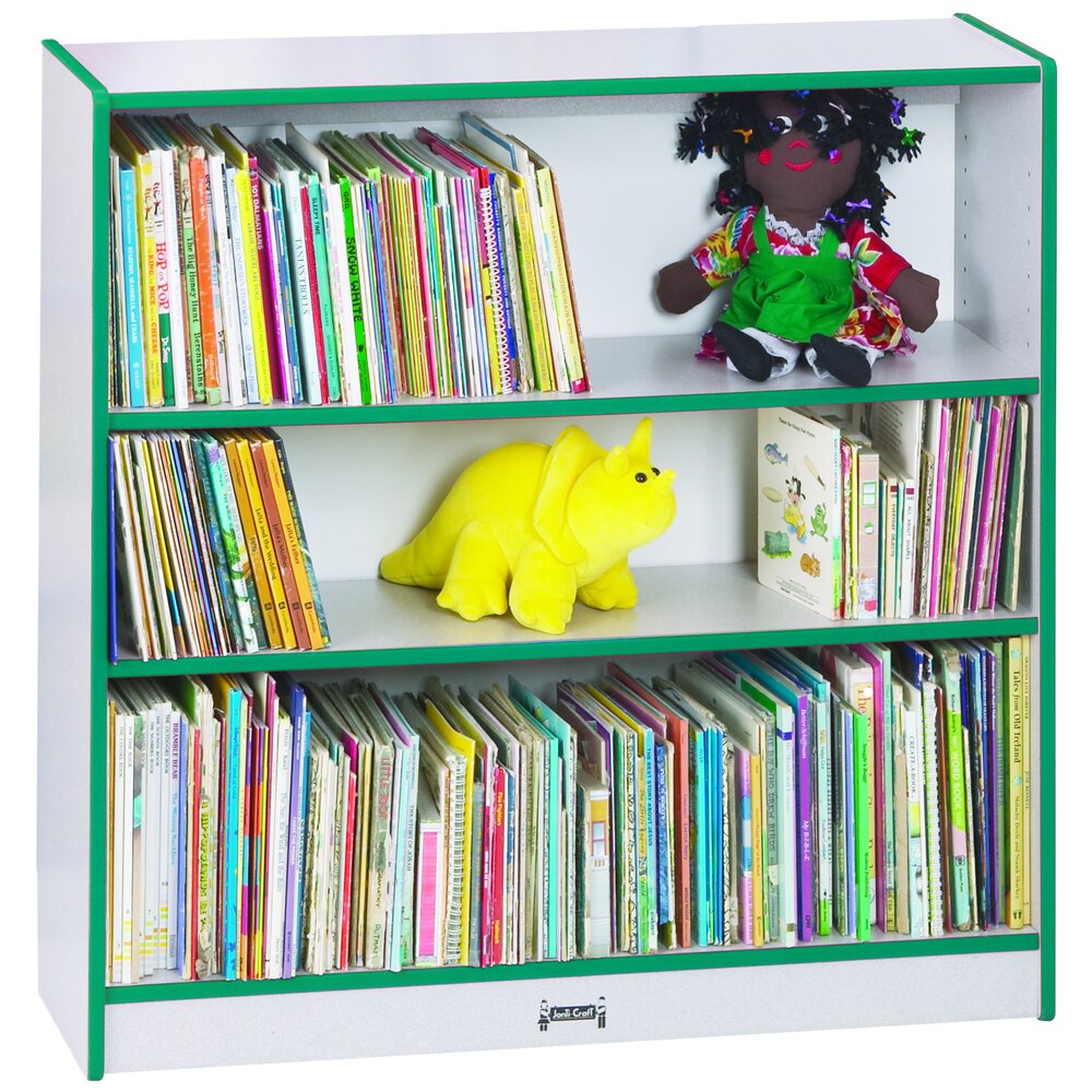 Rainbow Accents 0970JC005 36 1/2" x 11 1/2" x 35 1/2" Teal TRUEdge Freckled-Gray Short Bookcase - Fully Assembled