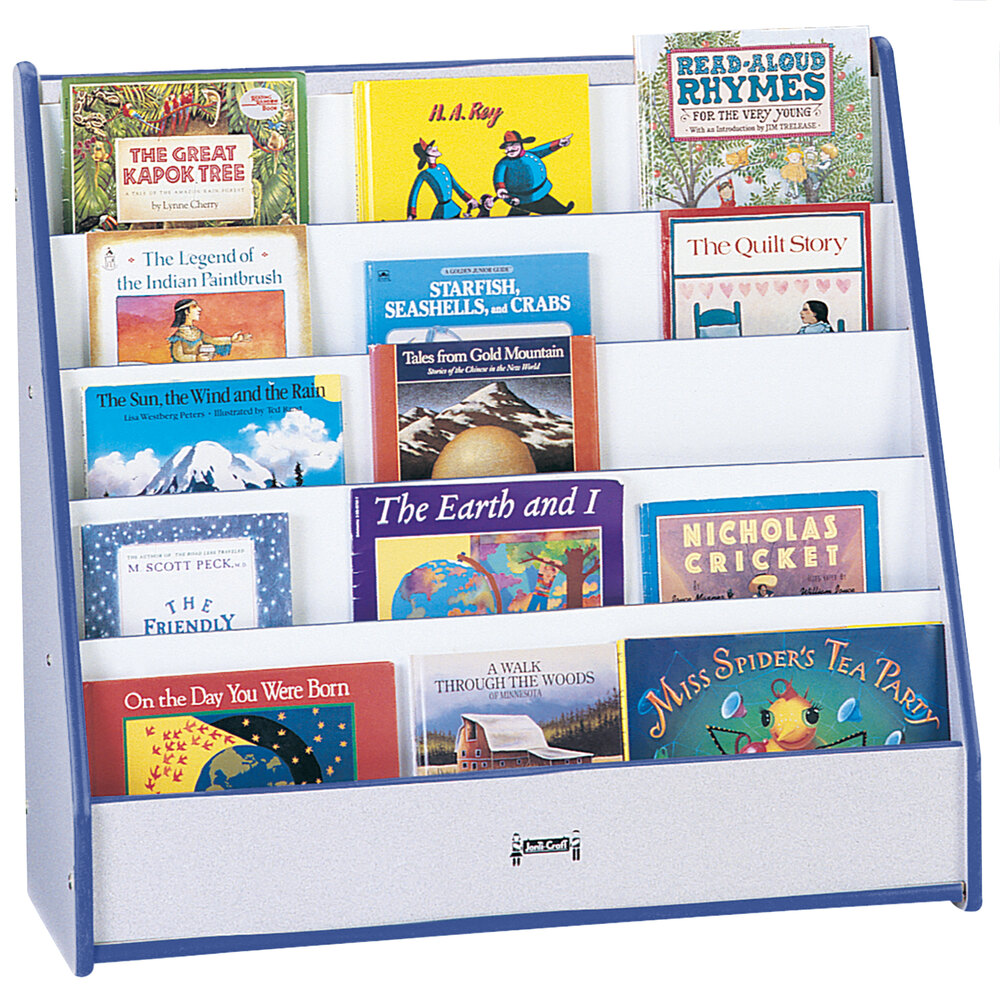 Rainbow Accents 3514JCWW003 30" x 13 1/2" x 27 1/2" Blue TRUEdge Flushback Pick-A-Book Stand