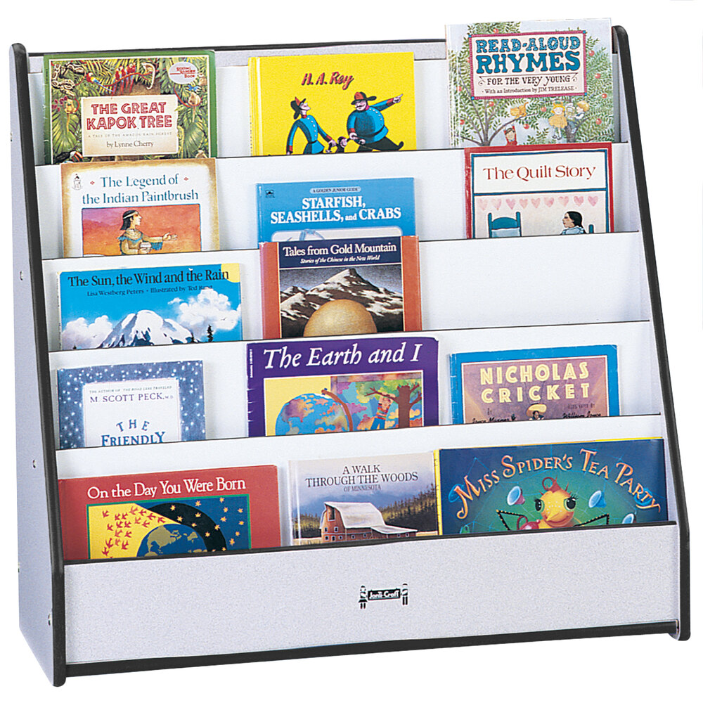 Rainbow Accents 3514JCWW180 30" x 13 1/2" x 27 1/2" Black TRUEdge Flushback Pick-A-Book Stand