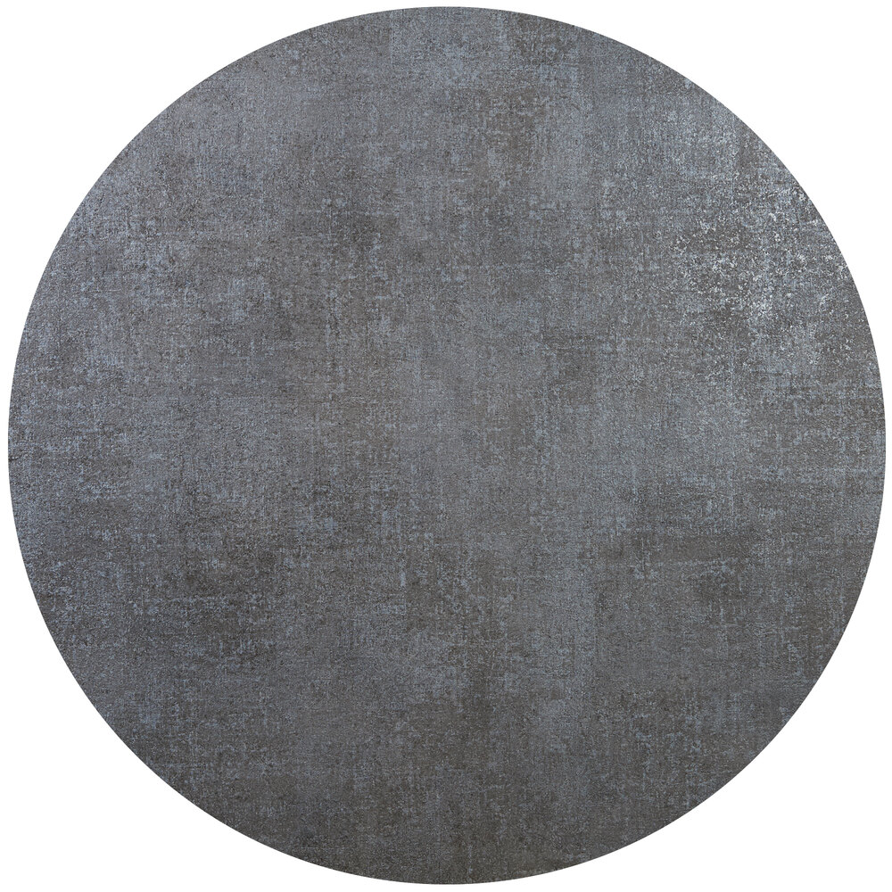 BFM Seating Tribeca 48" Round Frosted Slate Composite Laminate Outdoor Table Top with Knife Edge for BFM Table Bases