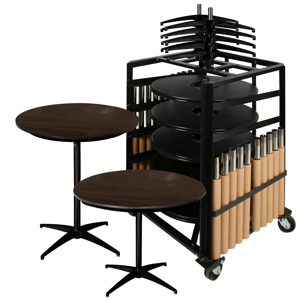 Resilient-IC 24" Round Bistro Table with Black X-Base Package - Espresso