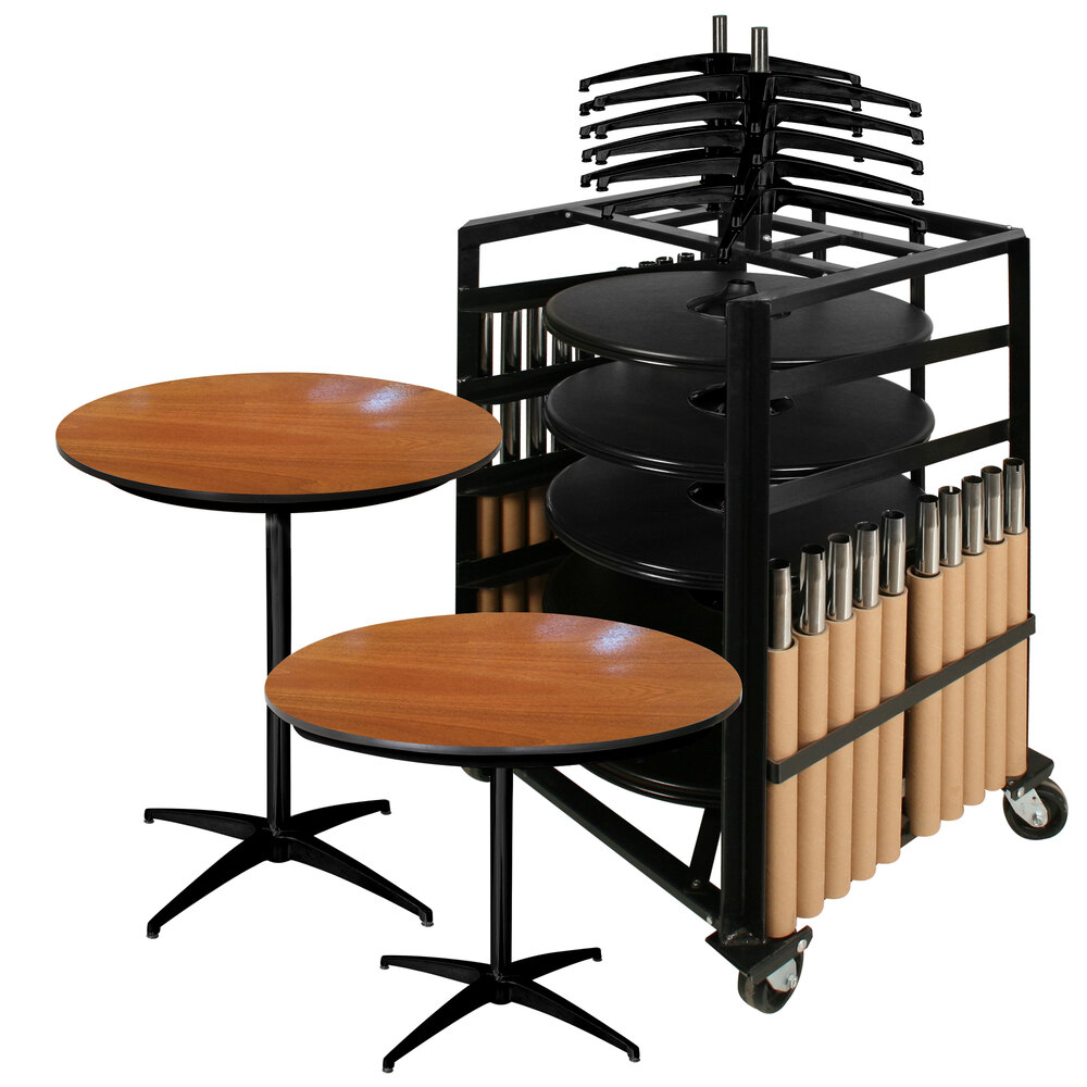 Resilient-IC 36" Round Bistro Table with Black X-Base Package - Walnut