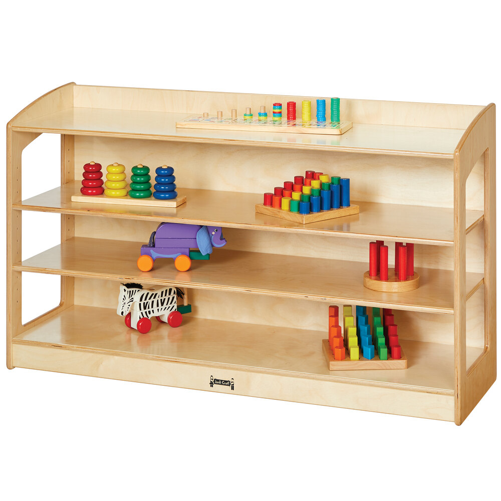 Jonti-Craft Baltic Birch 1181JCPW 48" x 15" x 28" Sideline View Wood Ridgetop Storage Cabinet