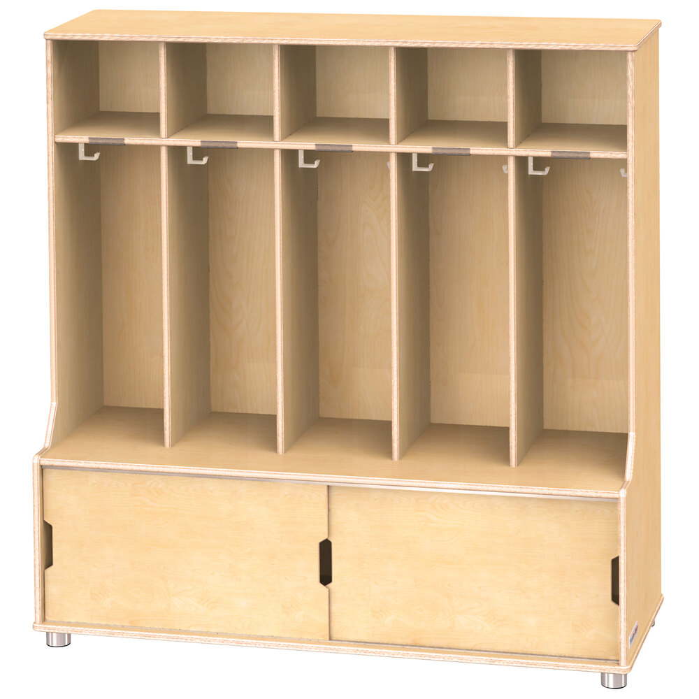 Jonti-Craft TrueModern 1720JC 48 1/2" x 17 1/2" x 50" 5-Section Locker with Storage