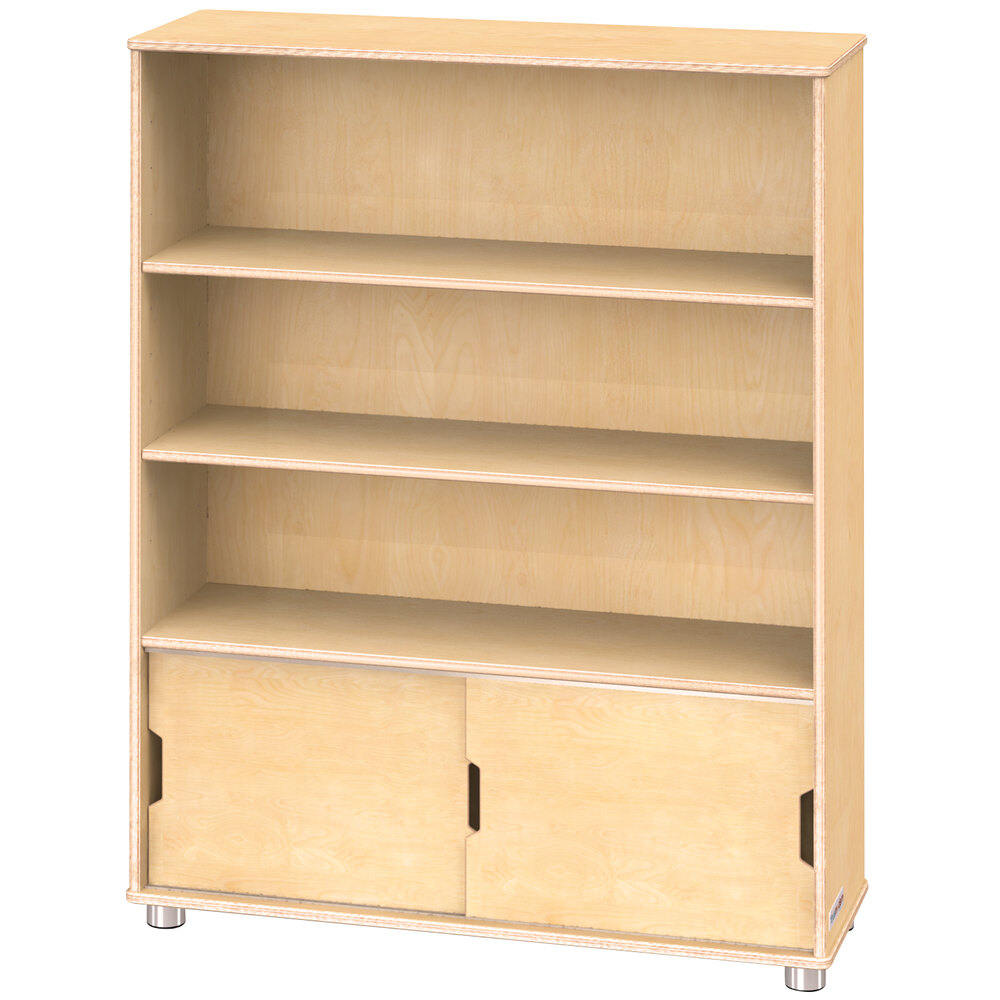 Jonti-Craft TrueModern 1724JC 36" x 12" x 48" Natural Three-Shelf Bookcase with Storage