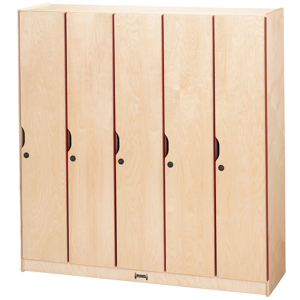 Jonti-Craft Baltic Birch 2621JC 48" x 15 1/2" x 50 1/2" 5-Section Locker with Doors