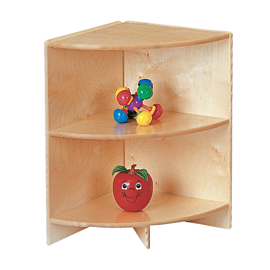 Jonti-Craft Baltic Birch 4005JC 15" x 15" x 24 1/2" Toddler-Height 2-Shelf Wood Outside Corner Storage Cabinet