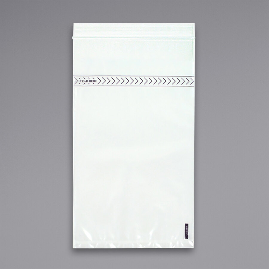 LK Packaging LABZ69 Lab-Loc 6" x 9" Seal-N-Rip Reclosable Unprinted 3-Wall Specimen Transfer Bag - 1,000/Case