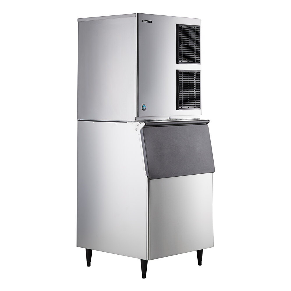 Hoshizaki KM-901MAJ 30" Air Cooled Crescent Cube Ice Machine with Stainless Steel Finish Ice Storage Bin - 950 lb. Per Day, 500 lb. Storage