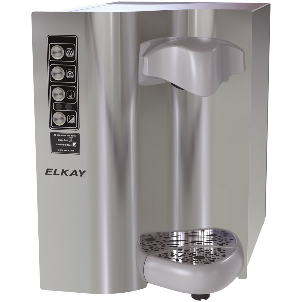 Zurn Elkay DSWH160UVPC Stainless Steel 4 GPH Filtered Water Dispenser with Hot, Chilled, and Sparkling Options - 115V