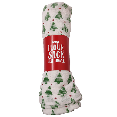 TAG Holiday Flour Sack Dishtowel, Trees (209050C)