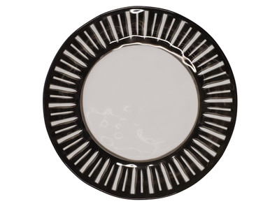 Merritt Black & White Salad Plate with Dark Rim (20933)