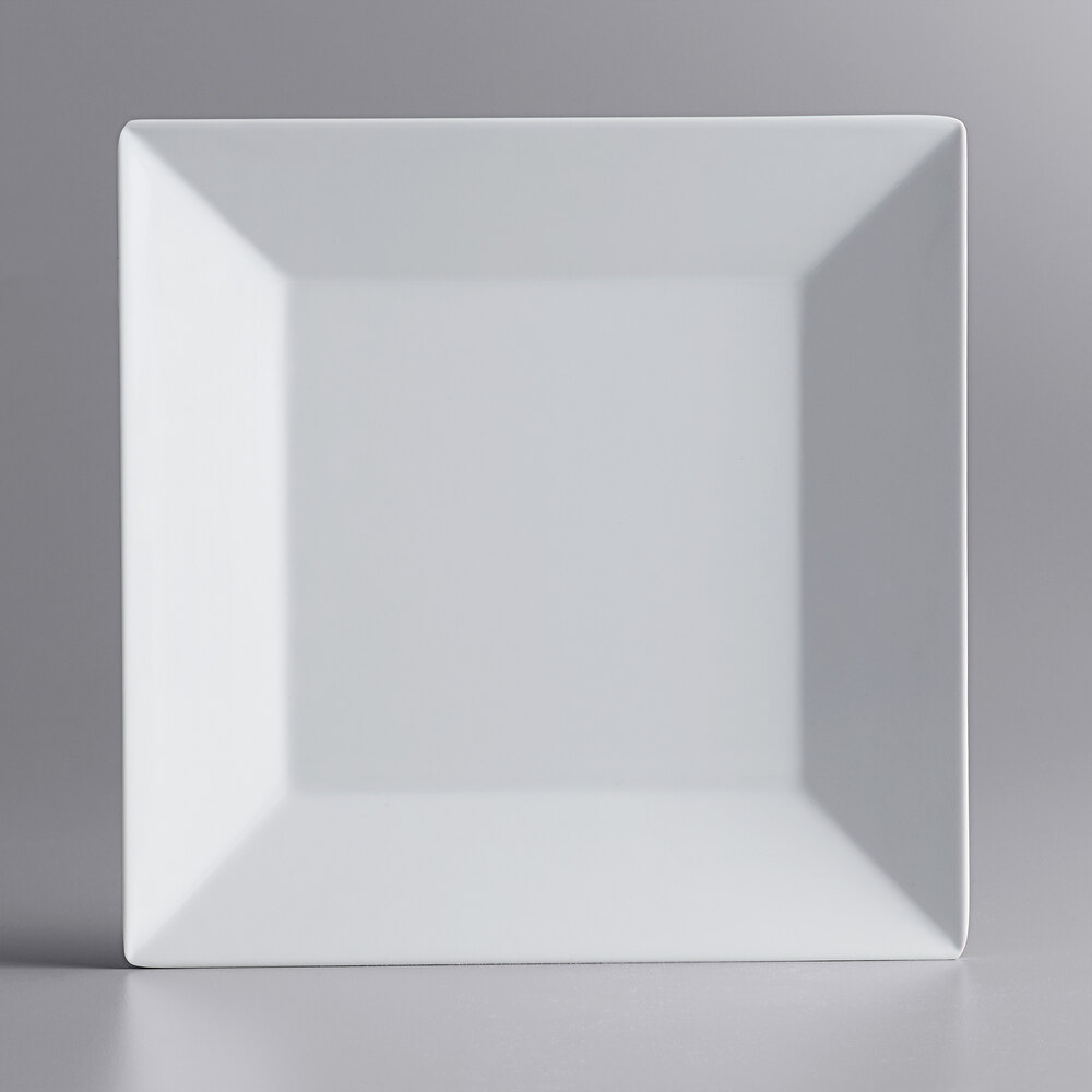Acopa Rittenhouse 10" White Square Melamine Plate - Sample