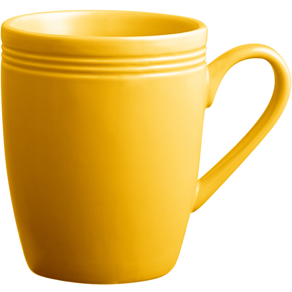Acopa Capri 12 oz. Mango Orange China Mug - Sample