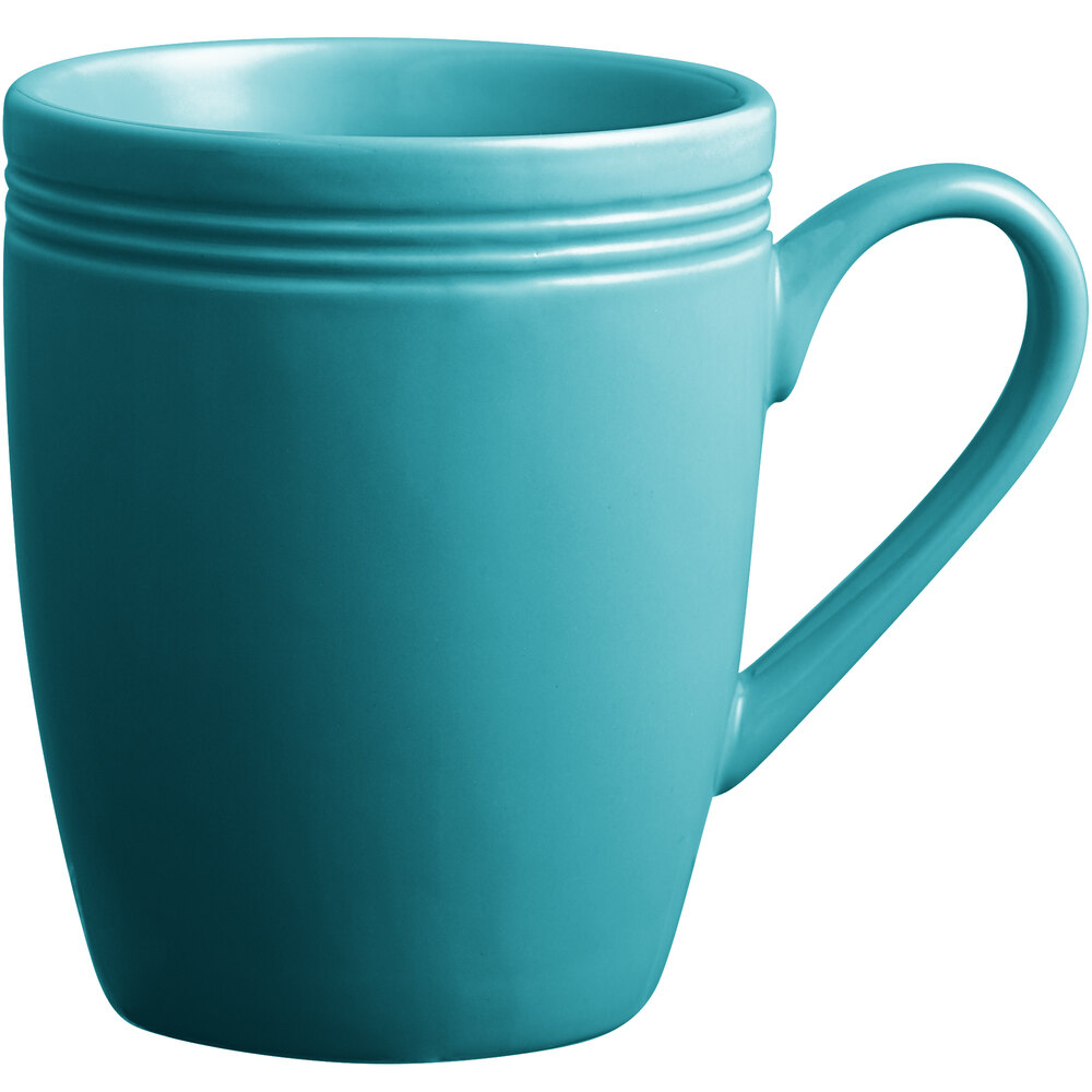 Acopa Capri 12 oz. Caribbean Turquoise China Mug - Sample