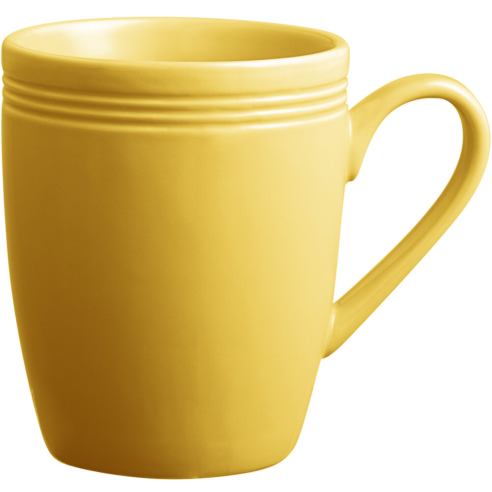 Acopa Capri 12 oz. Citrus Yellow China Mug - Sample