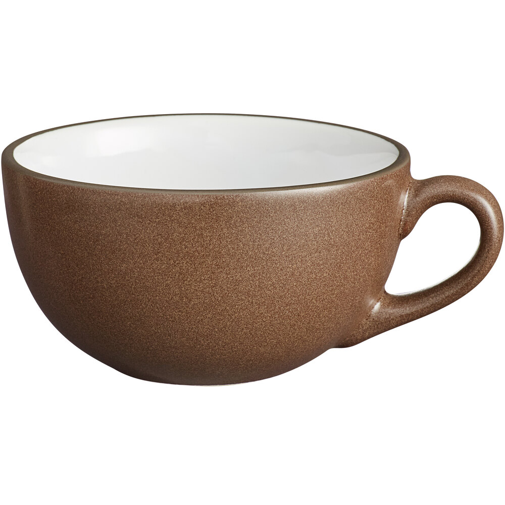 Acopa Embers 10 oz. Hickory Brown Matte Stoneware Cup - Sample