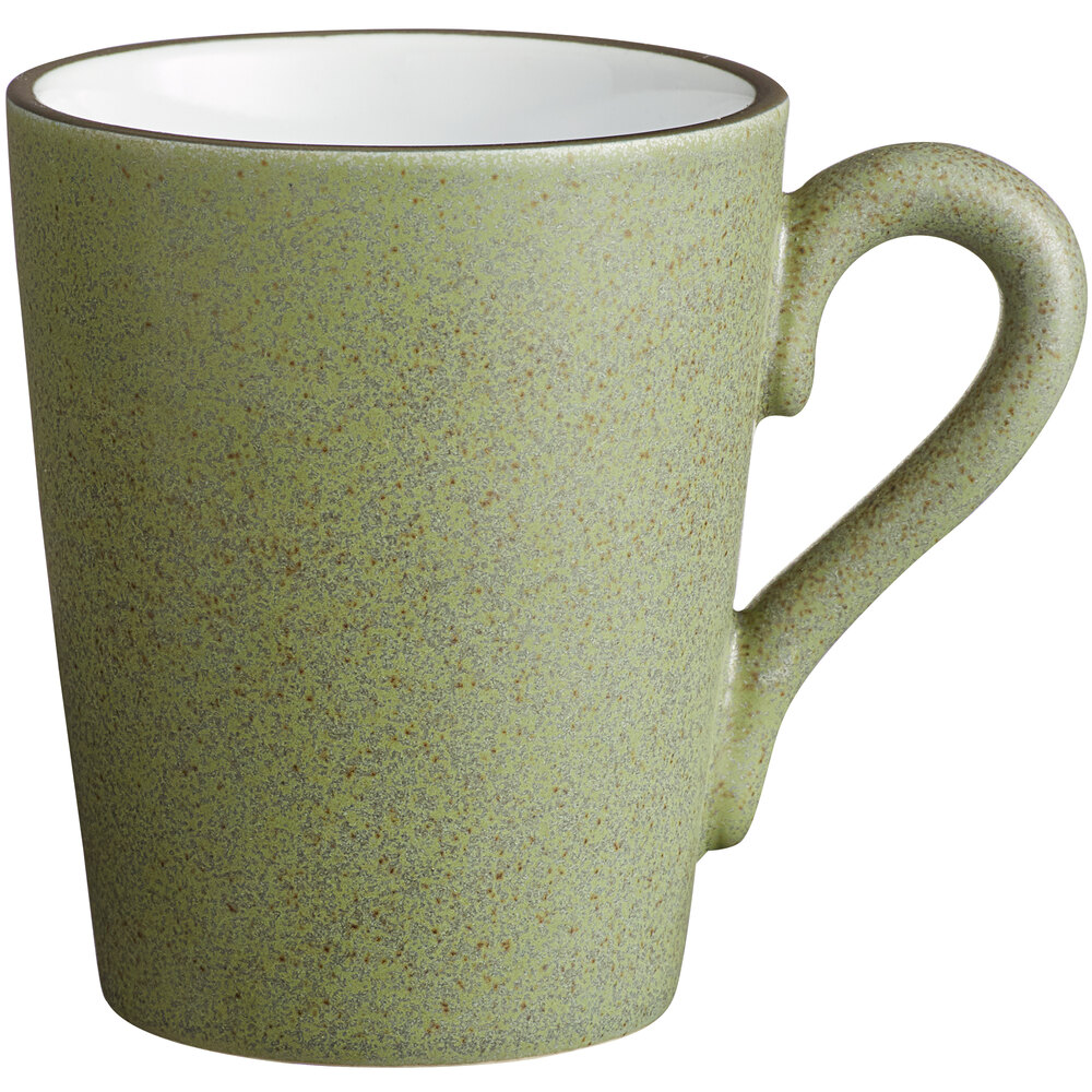 Acopa Embers 10 oz. Moss Green Matte Stoneware Mug - Sample