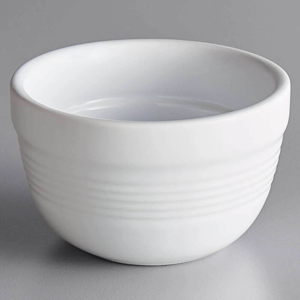 Acopa Capri 8 oz. Coconut White Stoneware Bouillon - Sample