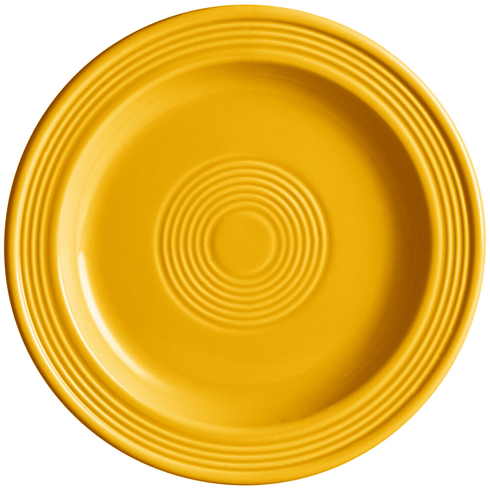 Acopa Capri 7" Mango Orange Stoneware Plate - Sample