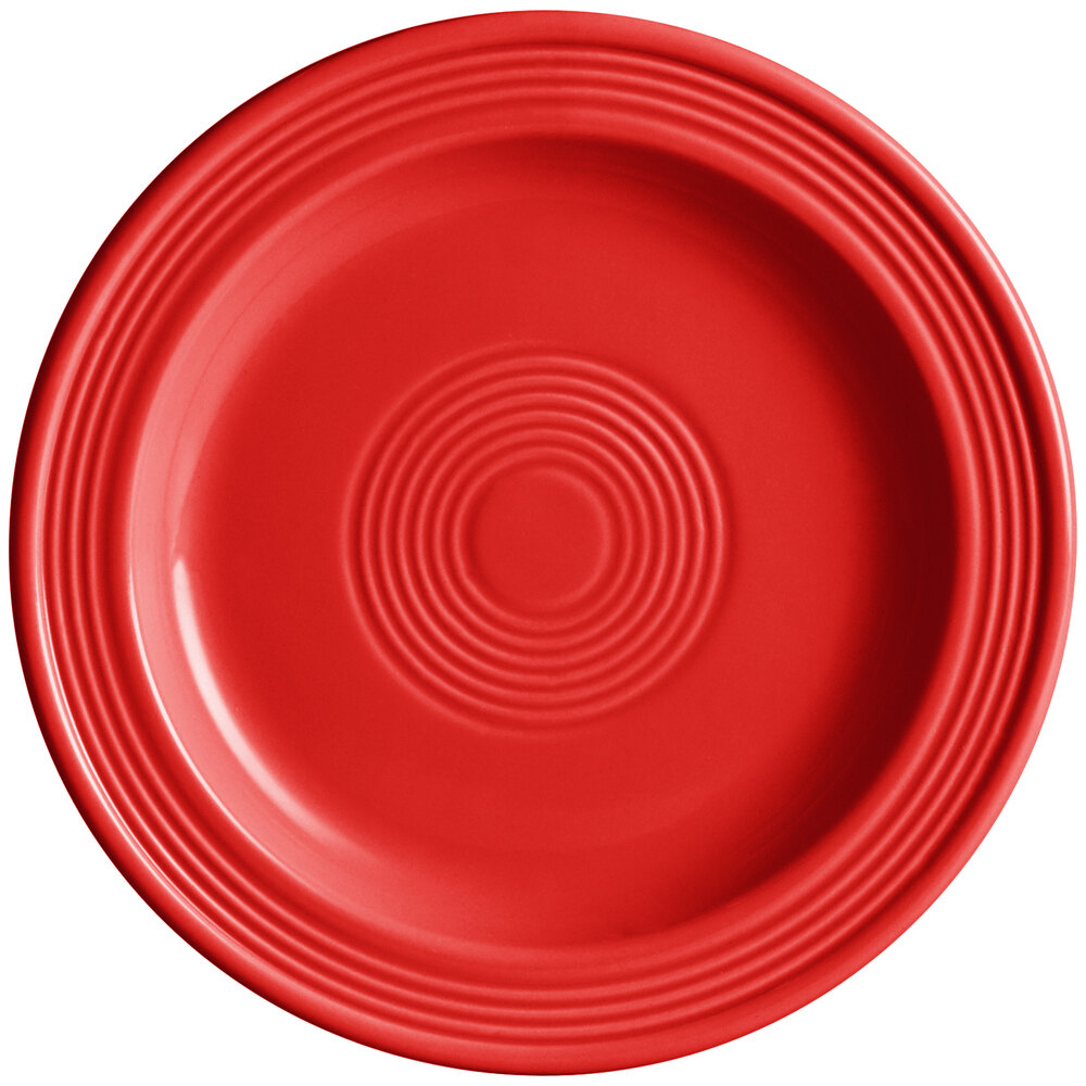 Acopa Capri 7" Passion Fruit Red Stoneware Plate - Sample