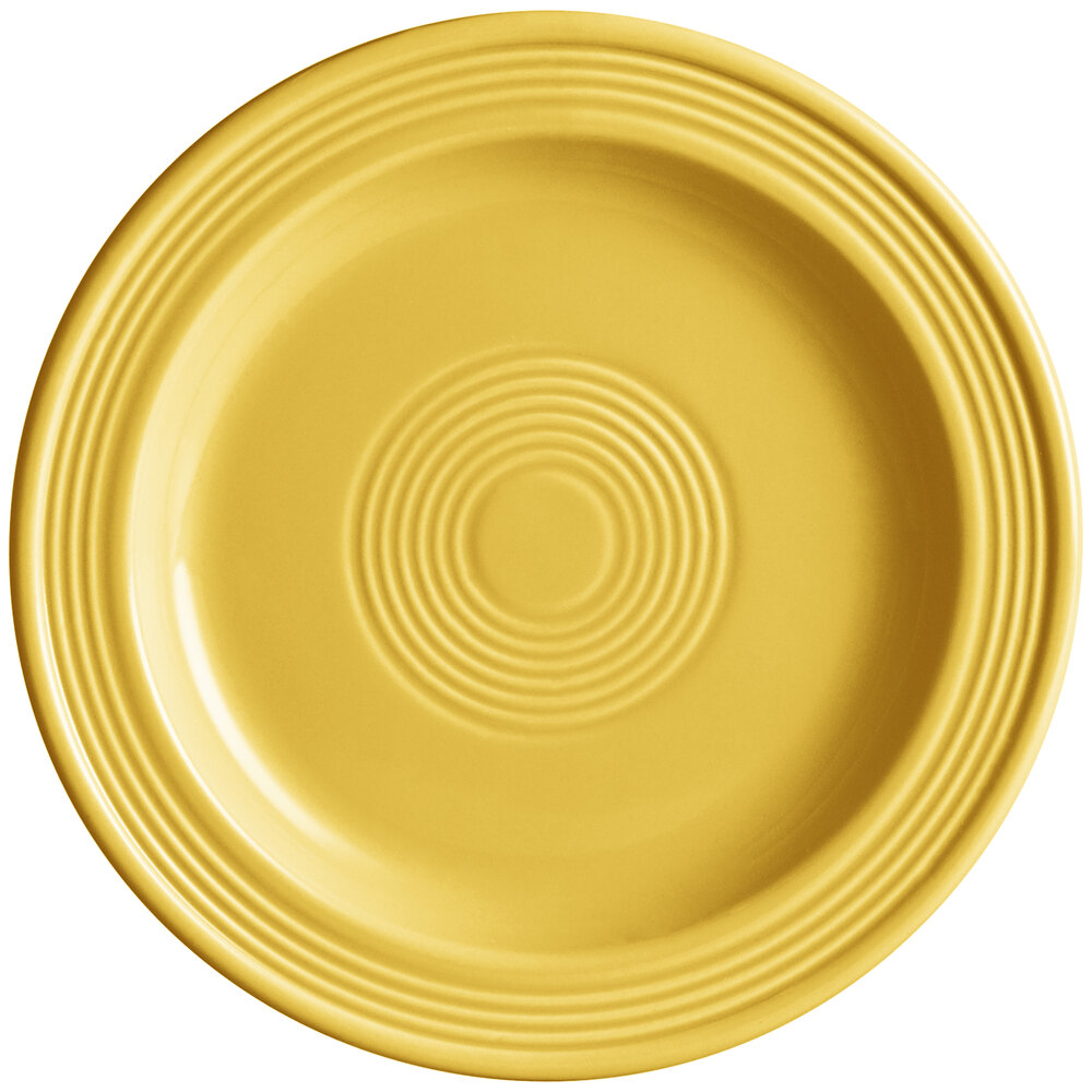 Acopa Capri 7" Citrus Yellow Stoneware Plate - Sample
