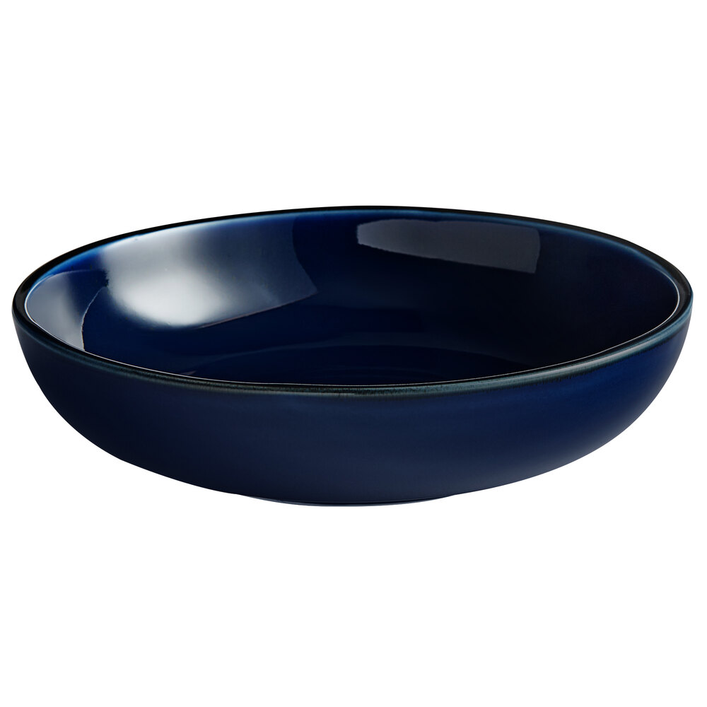 Acopa Keystone 8" Azora Blue Stoneware Coupe Low Bowl - Sample