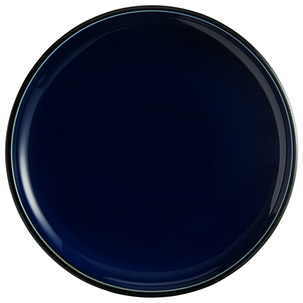 Acopa Keystone 12 1/2" Azora Blue Stoneware Coupe Plate - Sample