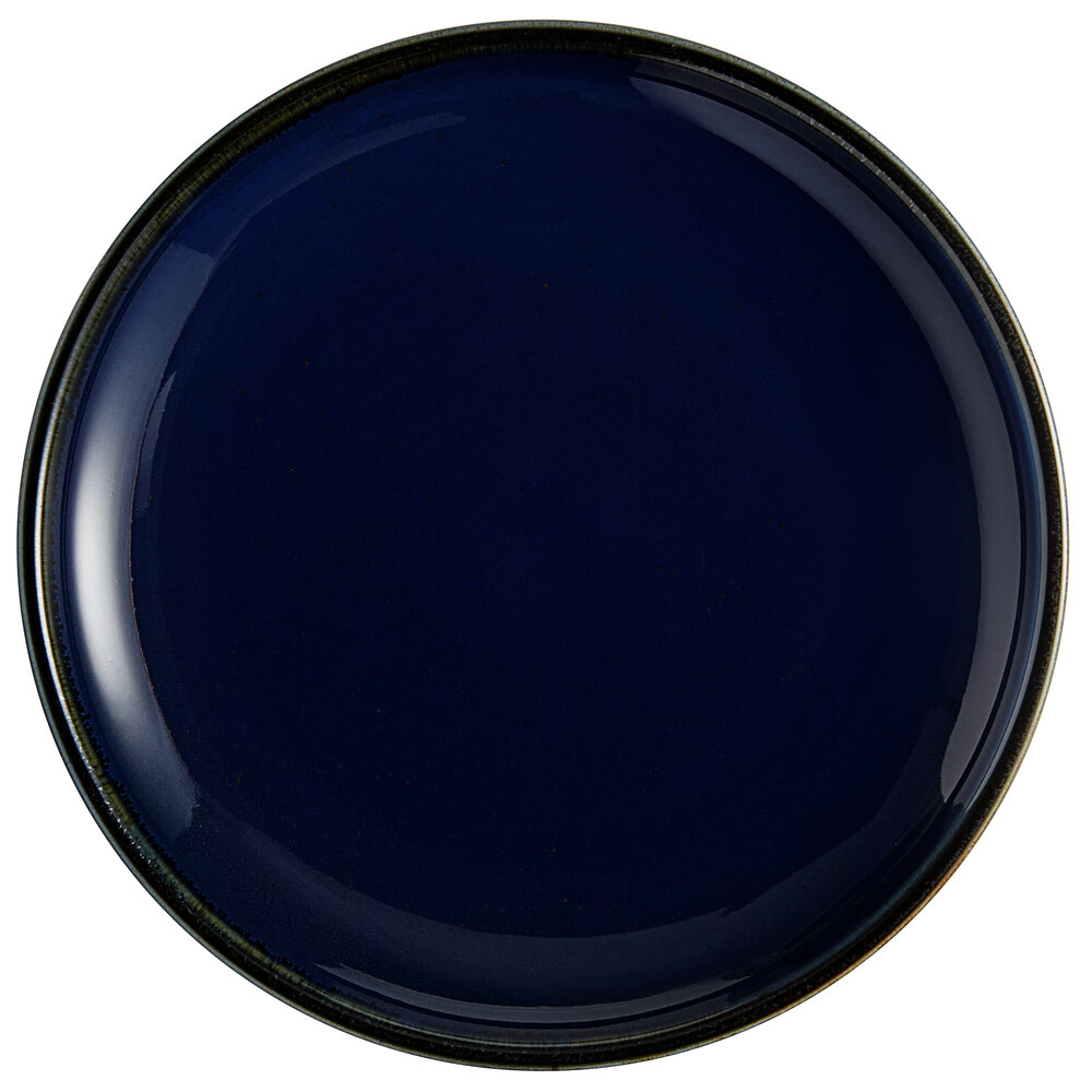 Acopa Keystone 7" Azora Blue Stoneware Coupe Plate - Sample