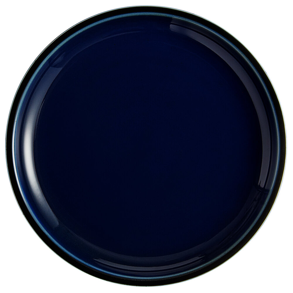 Acopa Keystone 8 1/2" Azora Blue Stoneware Coupe Plate - Sample