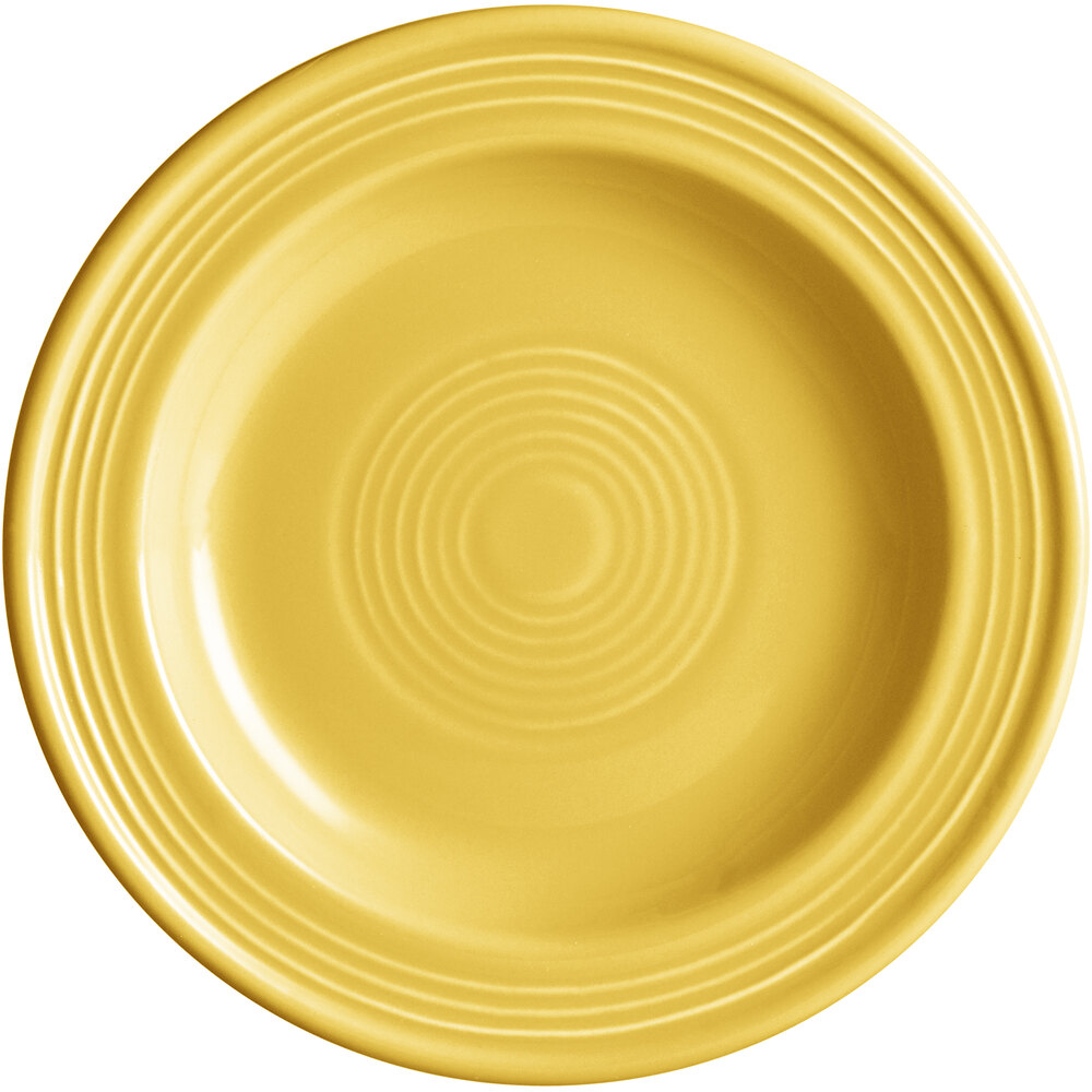 Acopa Capri 6 1/8" Citrus Yellow Stoneware Plate - Sample