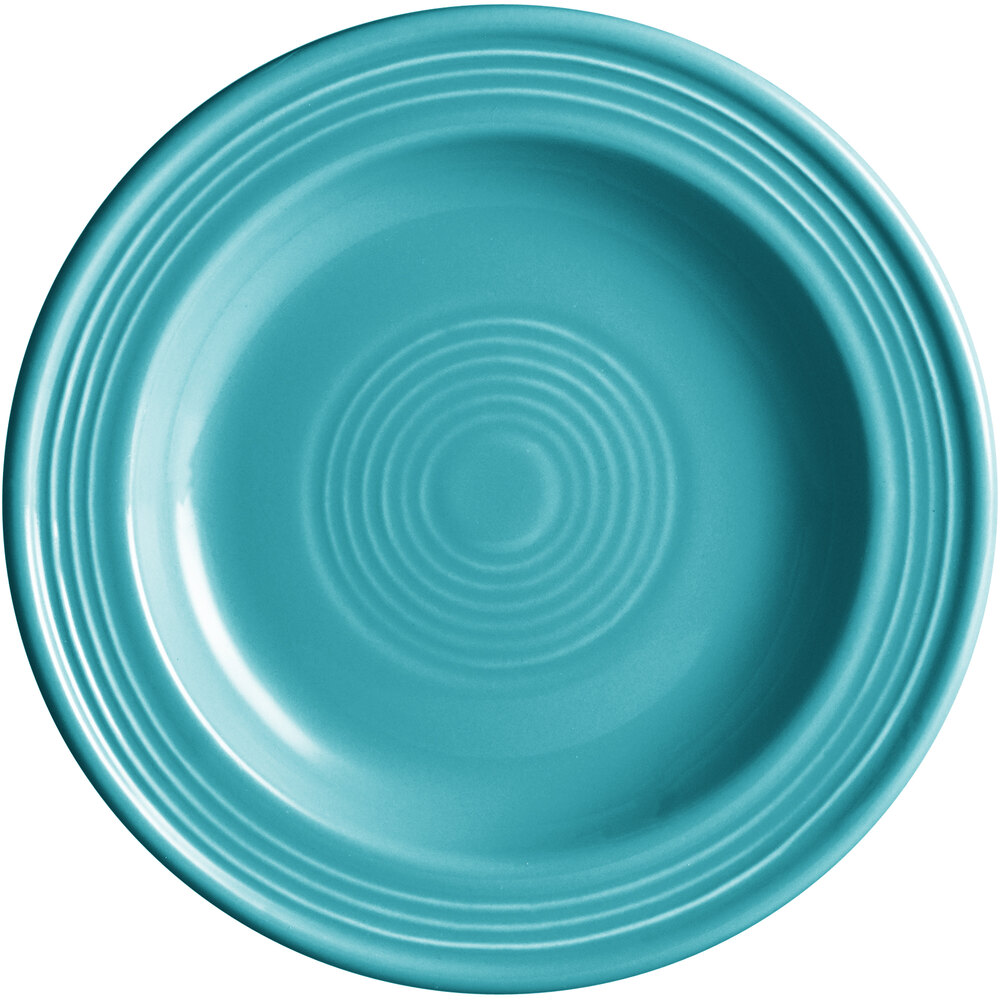 Acopa Capri 6 1/8" Caribbean Turquoise Stoneware Plate - Sample