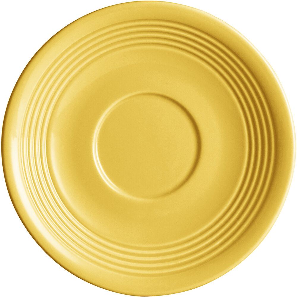 Acopa Capri 6" Citrus Yellow China Saucer - Sample