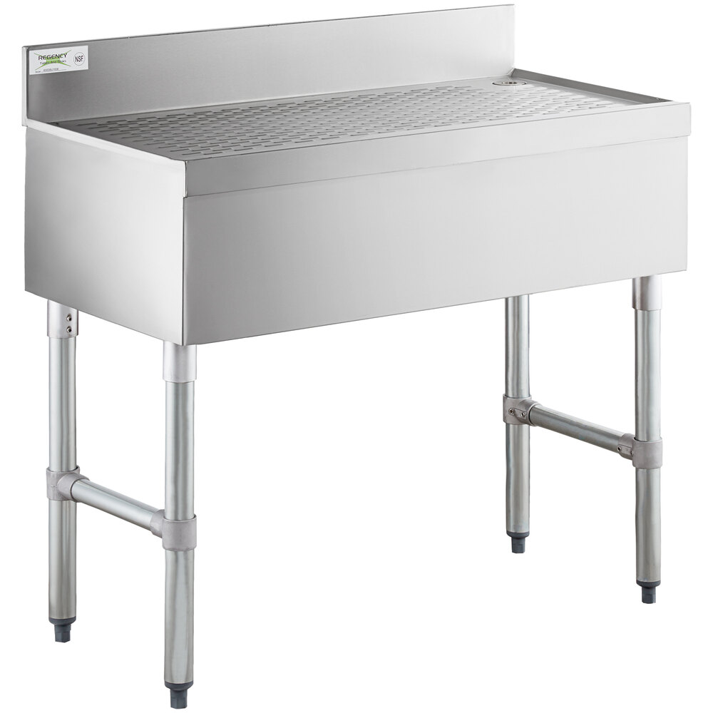 Regency Stainless Steel Underbar Drainboard - 36" x 18"