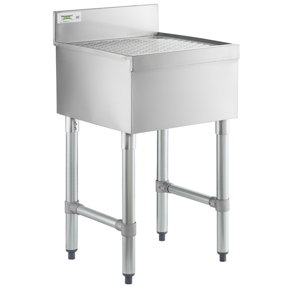 Regency Stainless Steel Underbar Drainboard - 18" x 18"