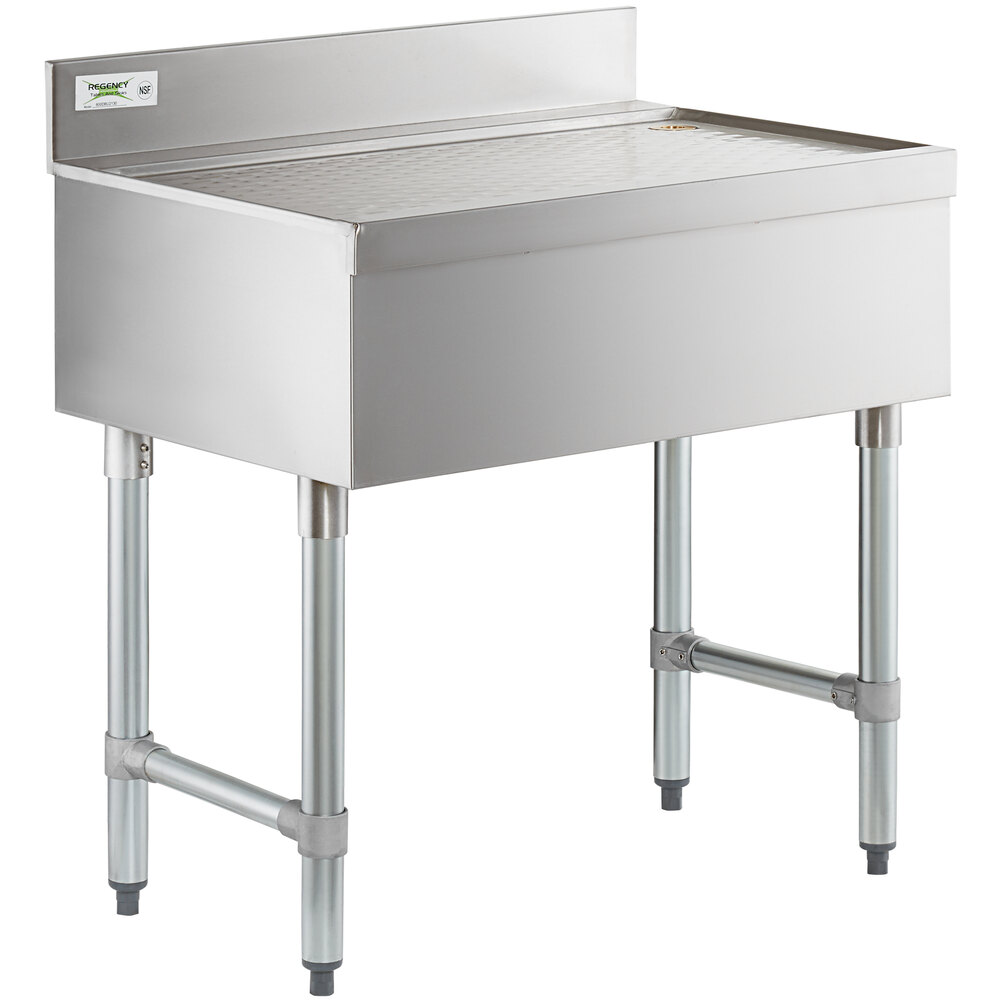Regency Stainless Steel Underbar Drainboard - 30" x 21"