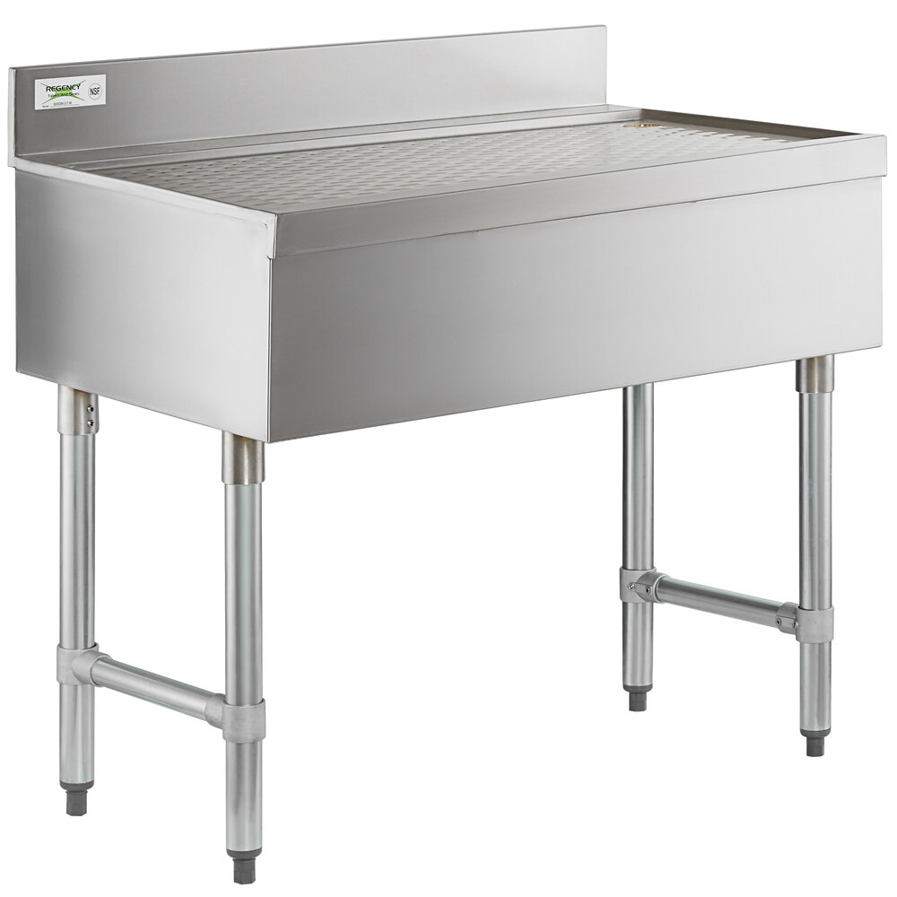 Regency Stainless Steel Underbar Drainboard - 36" x 21"