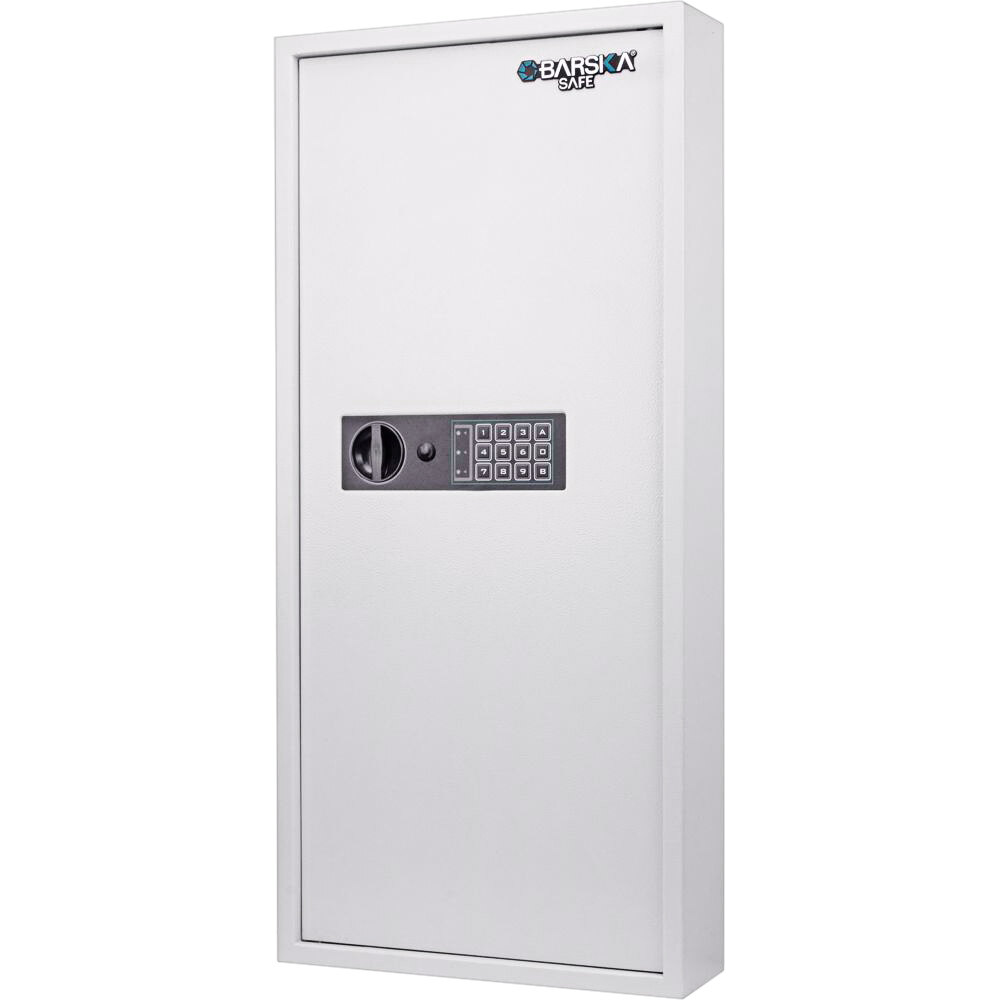 Barska AX13368 15 11/16" x 4 3/4" x 34" White Steel Wall-Mount 240-Key Cabinet / Safe with Digital Keypad and Key Lock